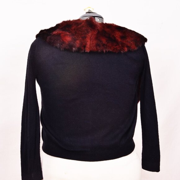 Vintage Turbo Orlon (Synthetic Cashmere) Sweater with Real Mink Collar - Picture 5 of 8